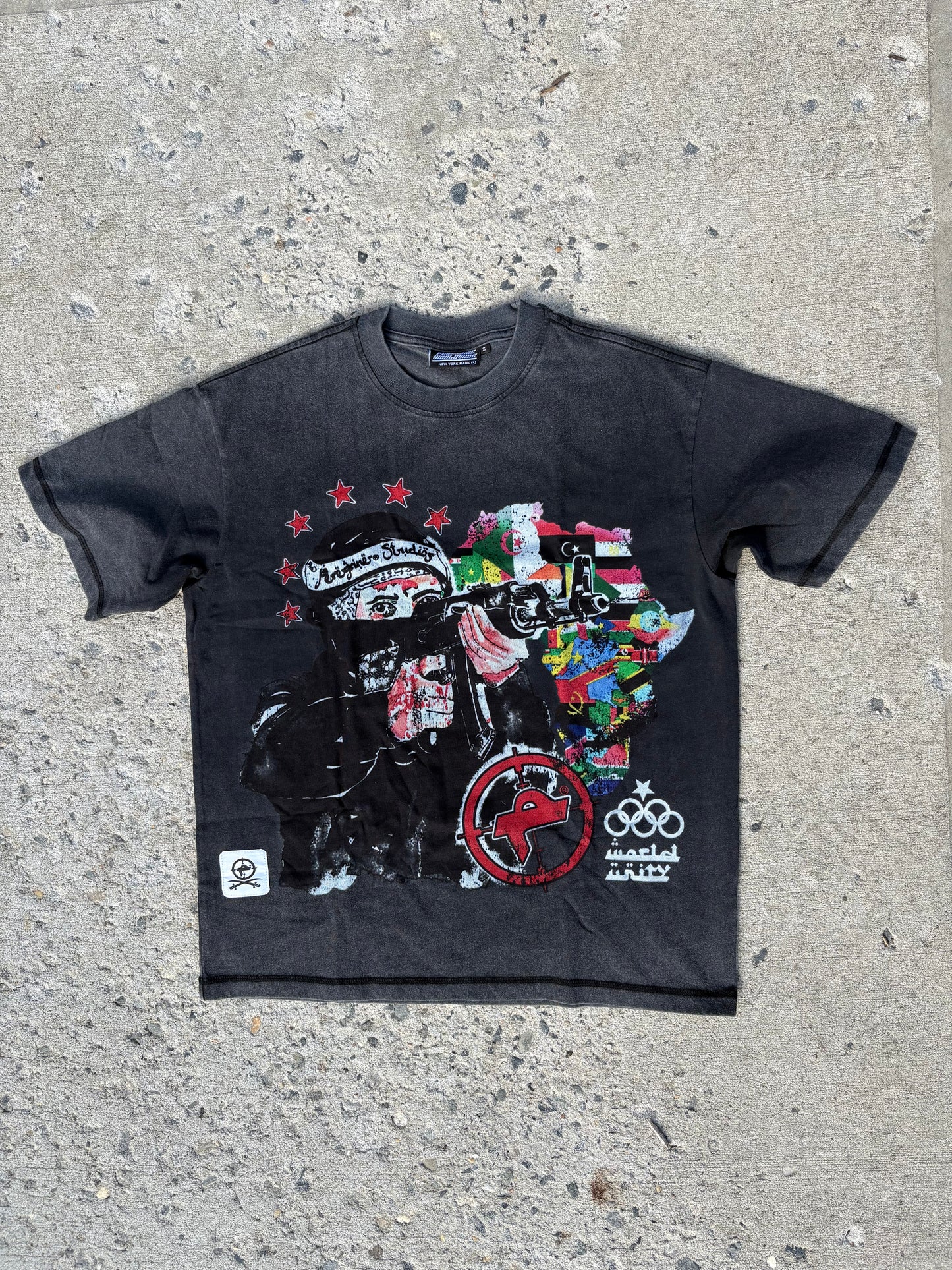 "WORLD UNITY" BLACK TEE