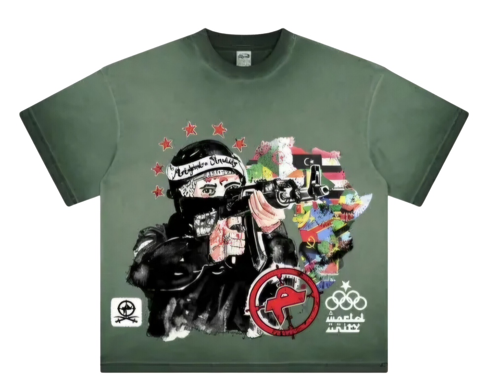 "WORLD UNITY" GREEN TEE