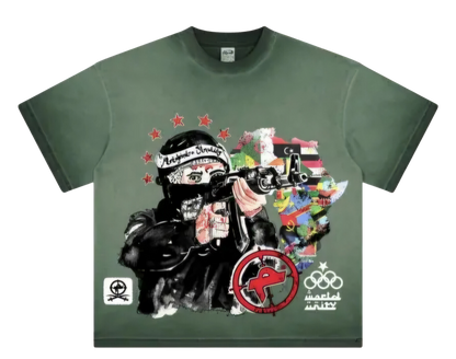 "WORLD UNITY" GREEN TEE