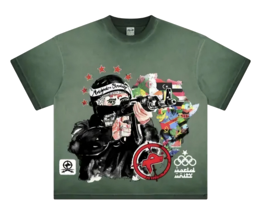 "WORLD UNITY" GREEN TEE